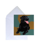Black Labrador Greeting Card by Designer Leslie Gerry