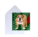 Bulldog Greeting Card by Designer Leslie Gerry