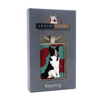 Border Collie Keyring Keychain Gift by Leslie Gerry