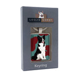 Border Collie Keyring Keychain Gift by Leslie Gerry