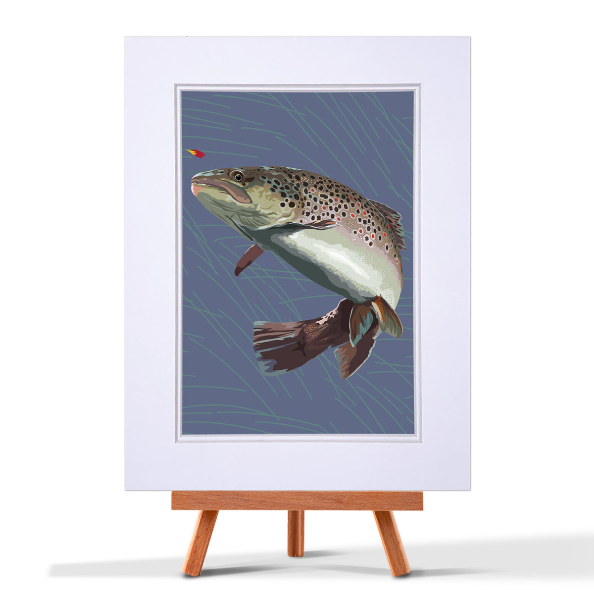 Birch Lane Brier Trout Prints Under Framed On Glass 4 Pieces Print