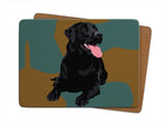 Black Labrador Single Table Mat by Designer Leslie Gerry