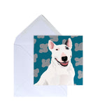 English Bull Terrier Greeting Card by Designer Leslie Gerry