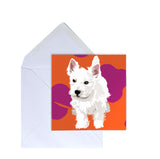 West Highland Terrier (Westie) Puppy Greeting Card by Designer Leslie Gerry
