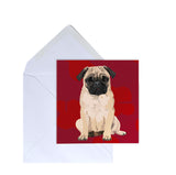 Pug Greeting Card by Designer Leslie Gerry