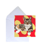Tabby Cat II Greeting Card by Designer Leslie Gerry