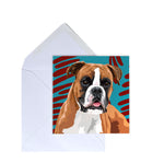 Boxer Greeting Card by Designer Leslie Gerry