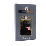 Black Labrador Keyring Keychain Gift by Leslie Gerry