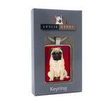 Pug Keyring Keychain Gift by Leslie Gerry