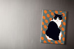 Black and White Cat Fridge Magnet by Designer Leslie Gerry