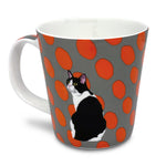 Black and White Cat Mug by Designer Leslie Gerry