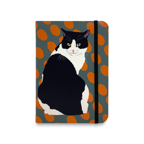 Black and White Cat Flexible Notebook by Designer Leslie Gerry