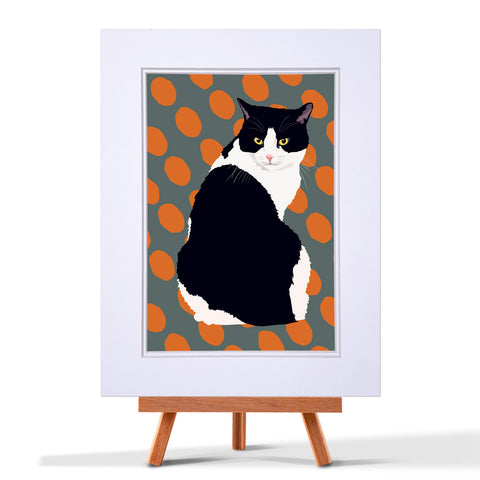 Black and White Cat Print