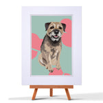 Double Mounted Border Terrier Print  by Leslie Gerry