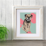 Double Mounted Border Terrier Print  by Leslie Gerry