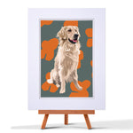 Double Mounted Golden Retriever Print  by Leslie Gerry