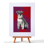 Double Mounted Schnauzer Print  by Leslie Gerry