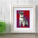 Double Mounted Schnauzer Print  by Leslie Gerry