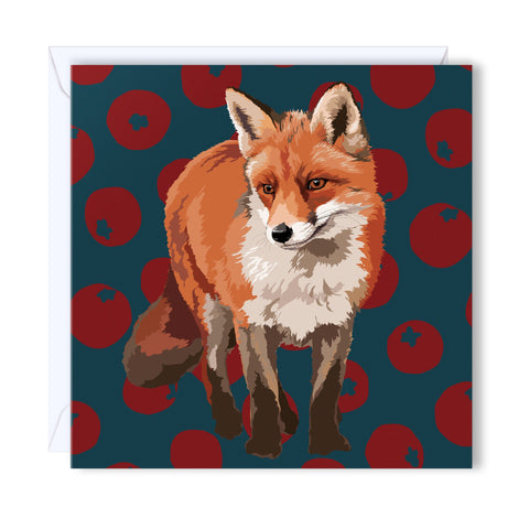 Birthday Card fox staring with piercing eyes