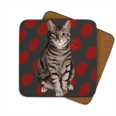 Tabby Cat Coaster by Designer Leslie Gerry