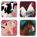Farm Animals Coaster Set by Designer Leslie Gerry