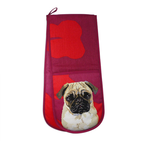 Pug Double Oven Glove by Designer Leslie Gerry