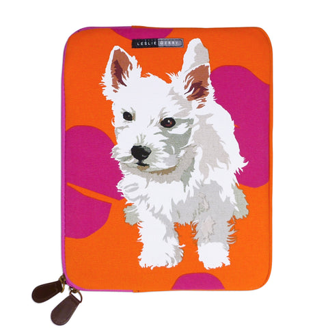 West Highland Terrier (Westie) Puppy Ipad Bag by Designer Leslie Gerry