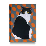 Hardback notebook black and white cat design