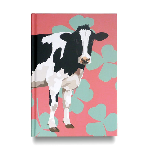 Journal with black and white cow design