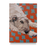 Hardback Notebook wolfhound with a orange and green background