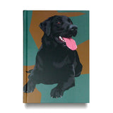 Hardback Notebook with a black Labrador panting