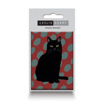 Fridge Magnet Beautiful Black cat with piercing eyes.