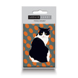 Fridge Magnet Beautiful Black and white cat looking over its shoulder