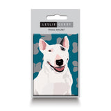Fridge magnet with a Beautiful English Bull Terrier.