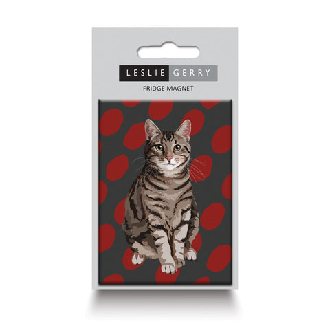 Refrigerator Magnet Tabby cat with cute little ears and nose