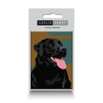 Refrigerator Magnet Beautiful black Labrador with a bright pink tongue
