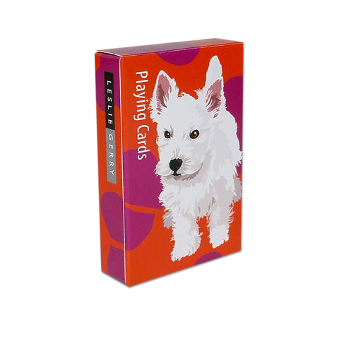 West Highland Terrier (Westie) Puppy Playing Card by Designer Leslie Gerry