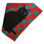 black cat tea towel