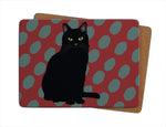 Black Cat Single Table Mat by Designer Leslie Gerry