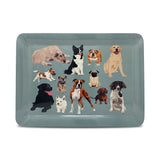 Turquoise tray decorated with a pack of dogs