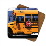 New York Yellow School Bus Coaster by Designer Leslie Gerry